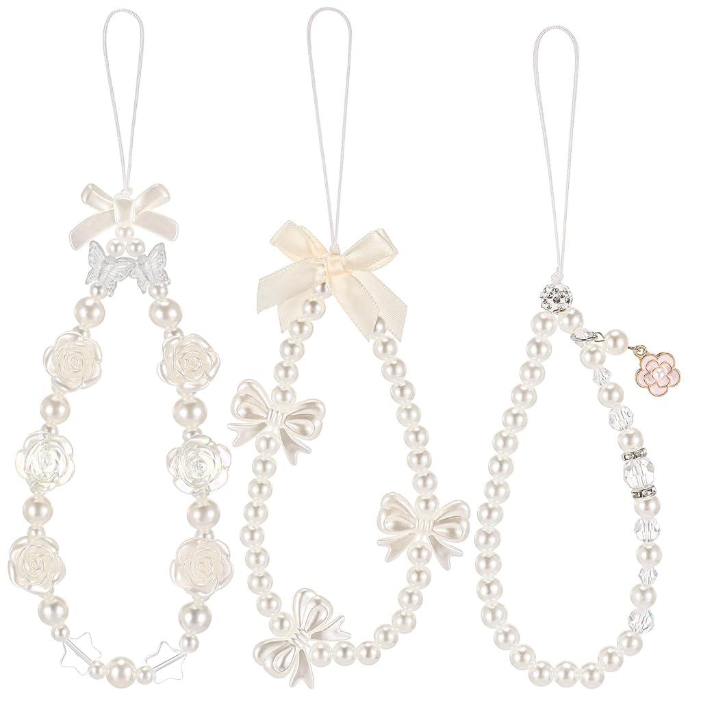 ZORBES 3Pcs Chic Pearl Beaded Phone Charm Lanyard Flower Charm Bow Phone Loop String Phone Strap Phone Grip Lanyard Cute Girls Phone Charm Fashion Beaded Phone Chain Gifts for Girls. ZORBES 3Pcs Chic Pearl Beaded Phone Charm Lanyard Flower Charm Bow Phone Loop String Phone Strap Phone Grip Lanyard Cute Girls Phone Charm Fashion Beaded Phone Chain Gifts for Girls.